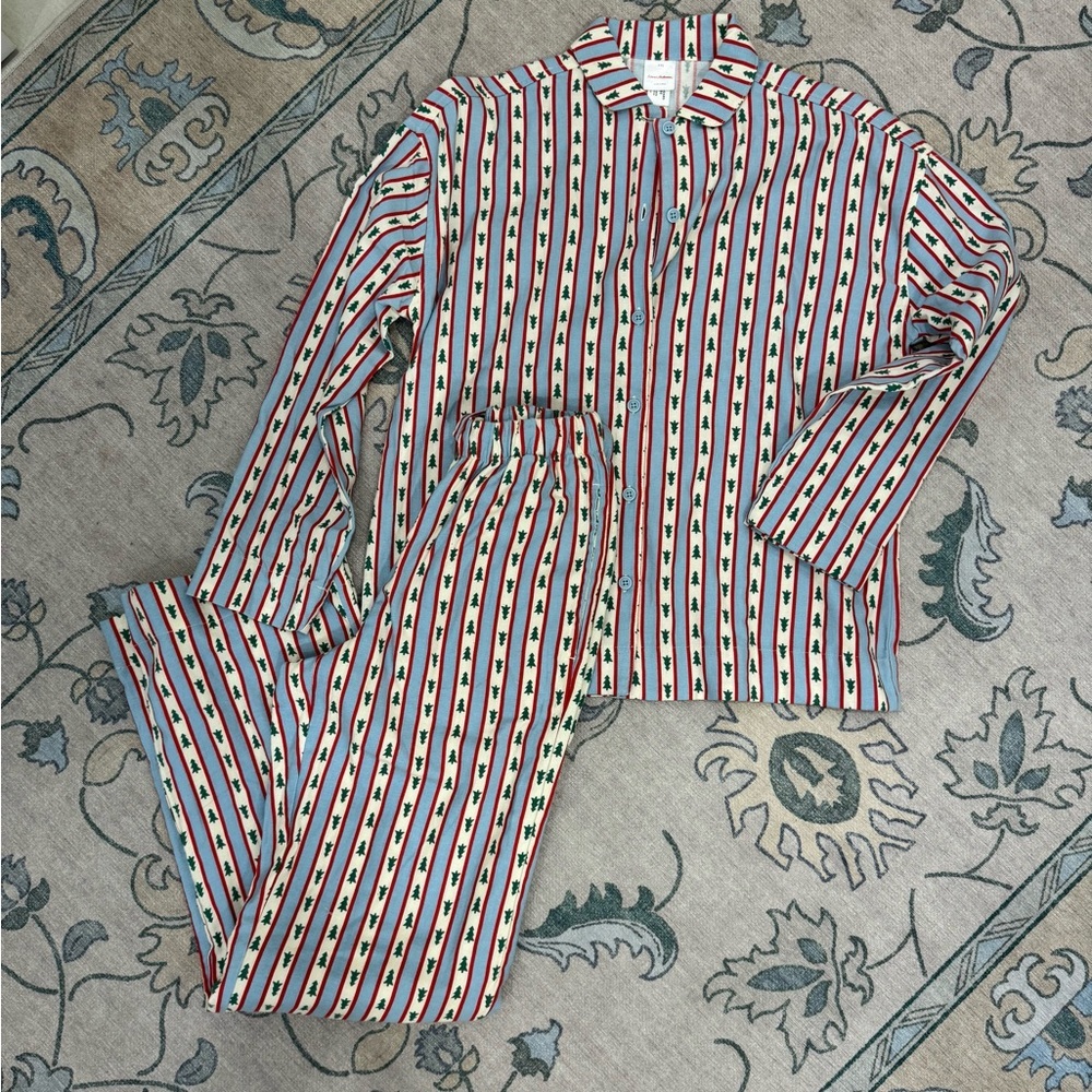 Hanna Andersson Holiday Christmas Tree Striped Pajama Set - Picture 2 of 7